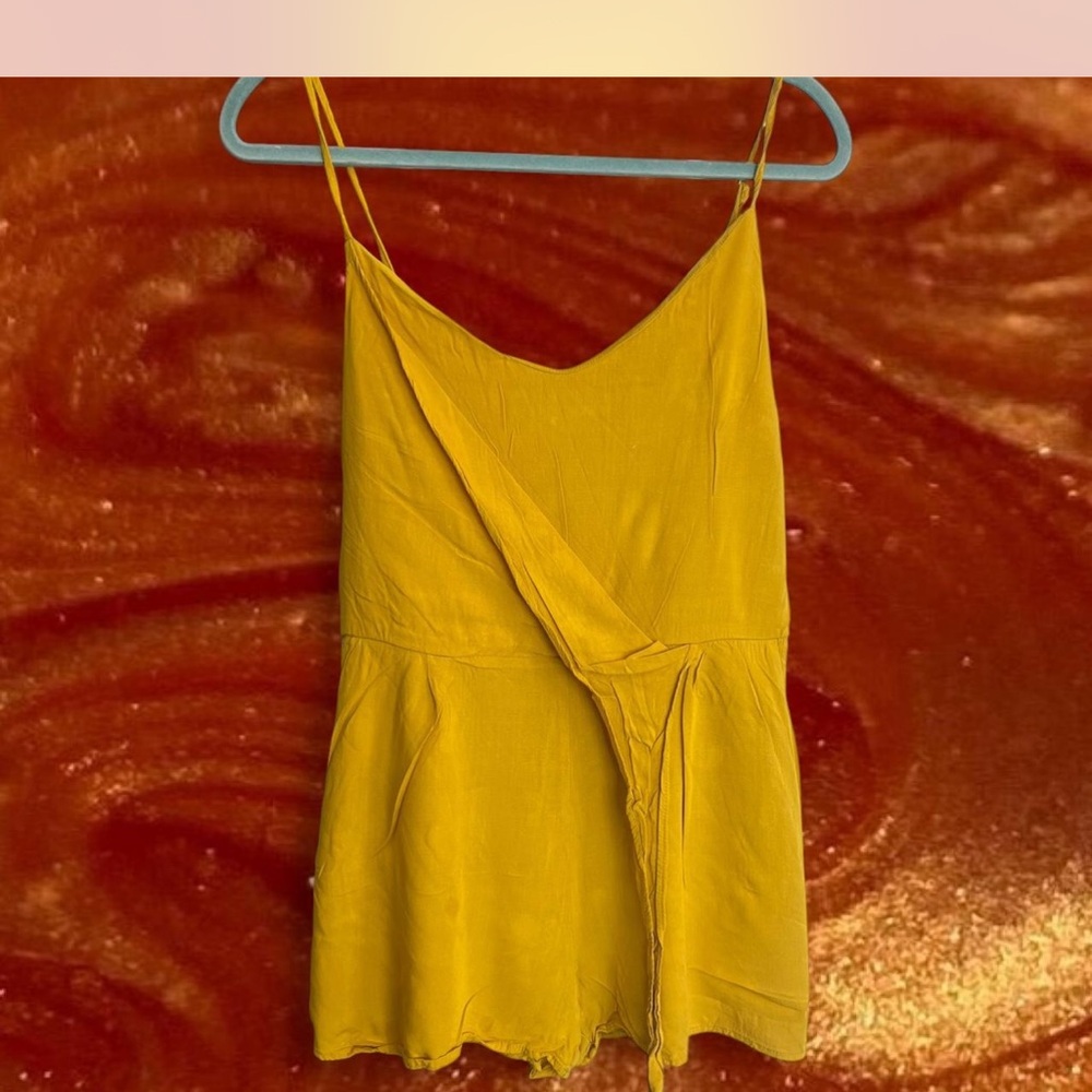 One Clothing Mustard Camisole Romper
